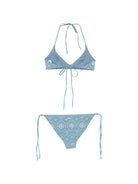 Bikini da donna MC2 Saint Barth blu con ricamo floreale VIR0001 00020L MC2 ST. BARTH 