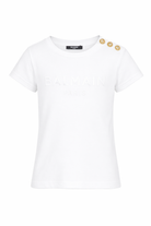 T-shirt da bambina Balmain Kids bianca con bottoni BY8A21 Z3277 100BC BALMAIN KIDS 
