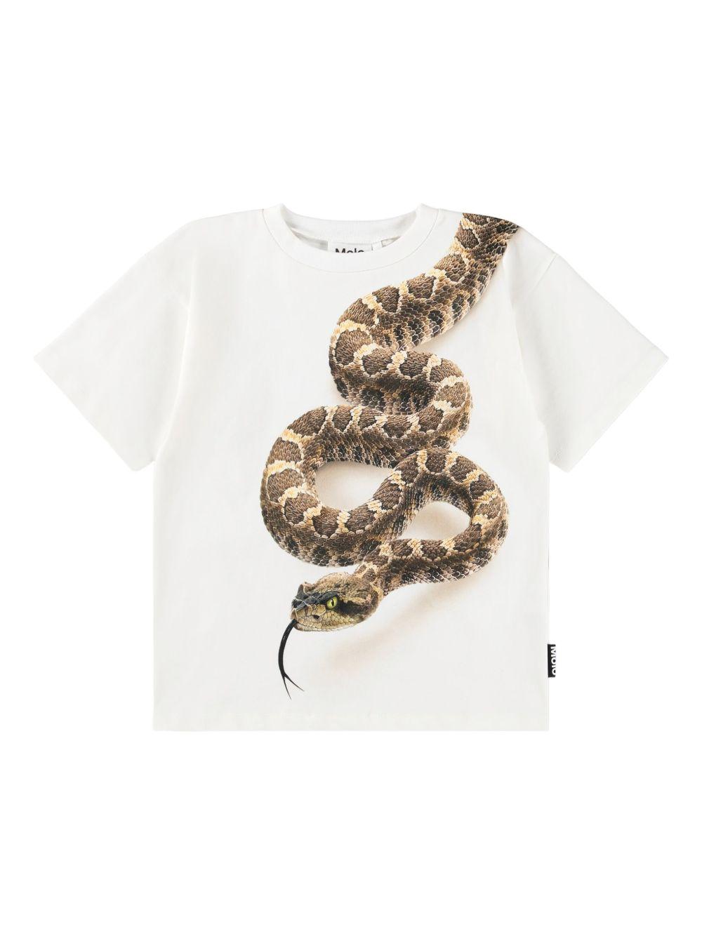 T-shirt per bambino Molo bianca con stampa serpente 1S26A218 9877 MOLO KIDS 