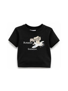 T-shirt per neonati Burberry Kids nera con stampa grafica Shanghai Bear 8129769 A1189 BURBERRY KIDS 