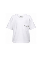 T-shirt per bambino Moschino Kids bianca con taschino sul petto HUM060LAA57 10101 MOSCHINO KIDS 