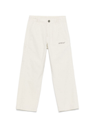 Pantaloni con logo per bambino Off-White Kids grigio con passanti OBCA009S25FAB001 0510 OFF WHITE KIDS 