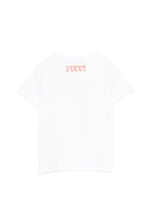 T-shirt per bambina Emilio Pucci Junior bianca con stampa grafica PY8B21 Z3672 100AR EMILIO PUCCI KIDS 