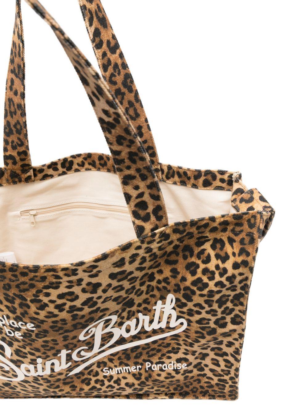 Borsa tote Essential Bag N MC2 Saint Barth marrone con stampa animalier e logo stampato EBAGN007 00653L MC2 ST. BARTH KIDS 