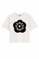 T-shirt per bambina Kenzo Kids bianca con stampa floreale K61806 117 KENZO KIDS 