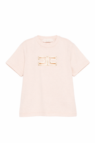 T-shirt per bambina Elisabetta Franchi La Mia Bambina rosa con dettaglio logo EFTS2610JE006 C125 ElISABETTA FRANCHI KIDS 