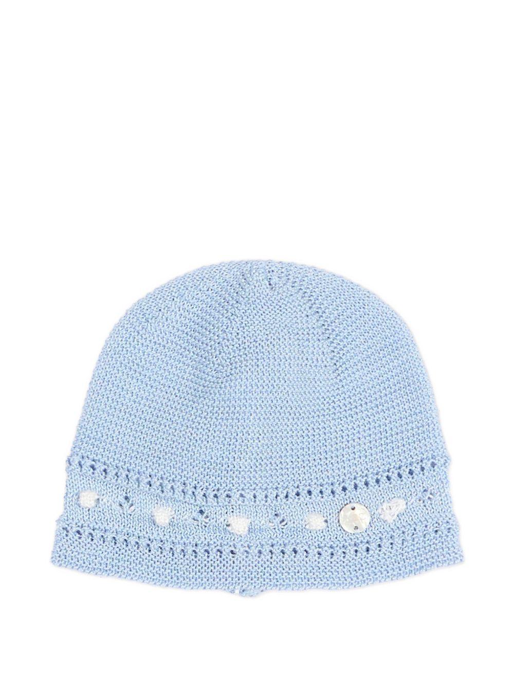 Berretto traforato per neonato Paz Rodriguez azzurro con decorazione 040-123256 80 PaZ RODRIGUEZ KIDS 