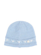 Berretto traforato per neonato Paz Rodriguez azzurro con decorazione 040-123256 80 PaZ RODRIGUEZ KIDS 