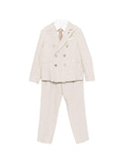 Completo per bambino Colorichiari beige con motivo gessato (5 pezzi) MJ508364 4952 26 COLORICHIARI KIDS 
