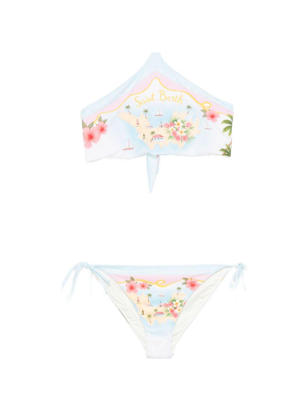 Bikini per donna MC2 Saint Barth azzurro con stampa floreale VIR0001 09097L MC2 ST. BARTH 