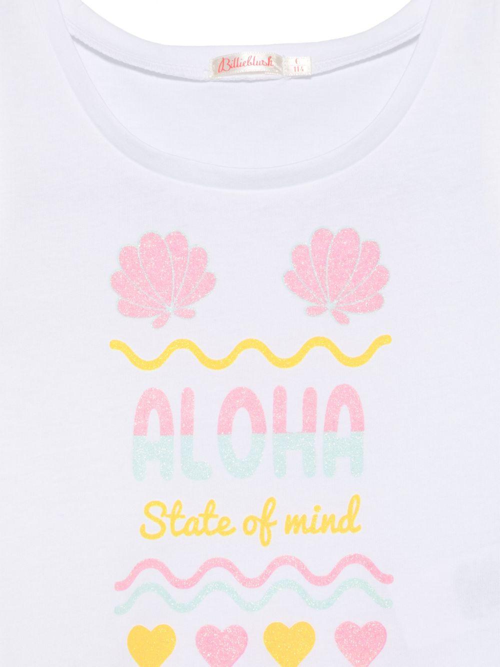 T-shirt con stampa grafica per bambina Billieblush bianco con scollo rotondo U20936 10P BILLIEBLUSH 