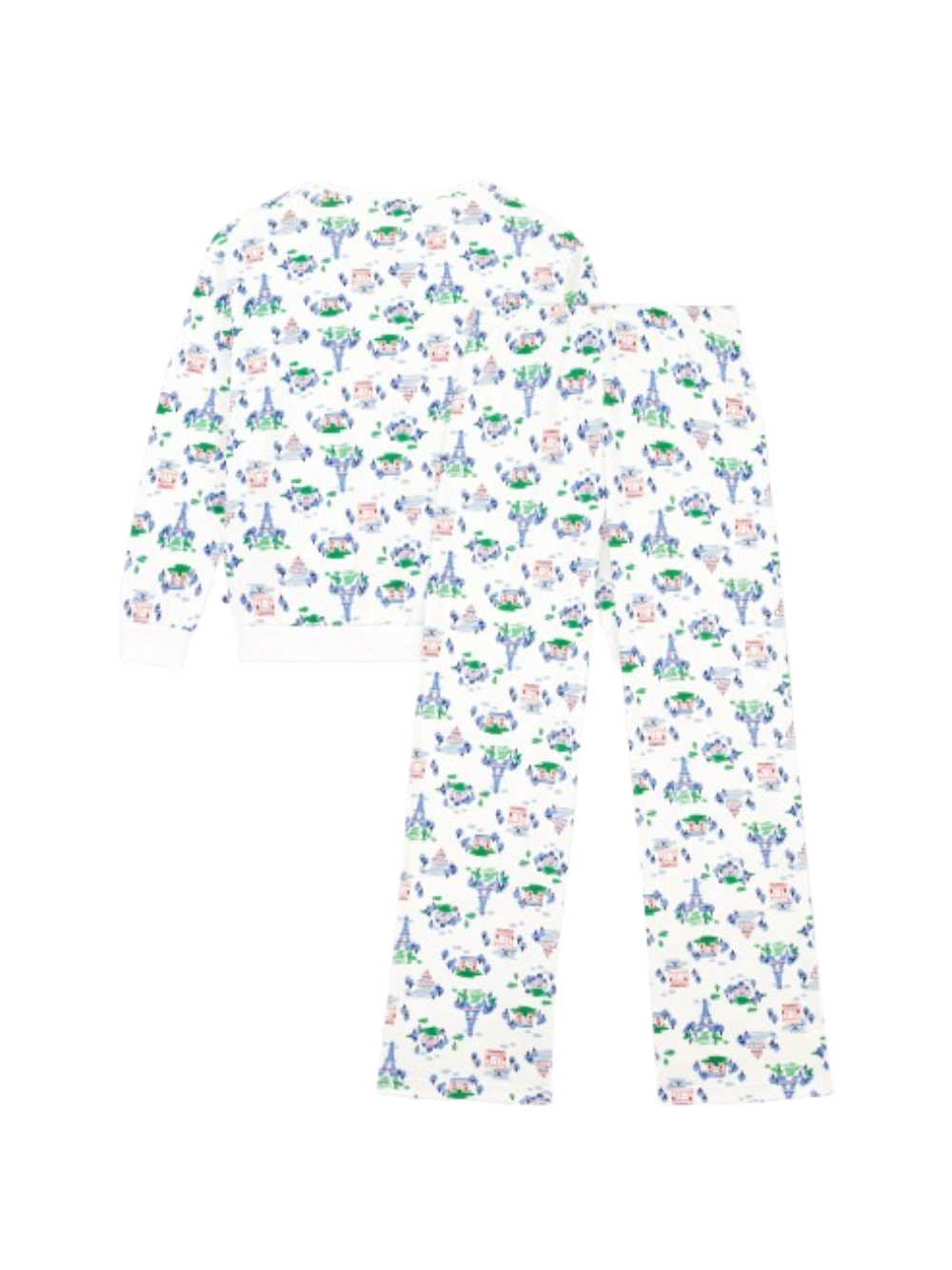Pigiama per donna Petit Bateau bianco con stampa Torre Eiffel A0GHC 01 PETIT BATEAU KIDS 