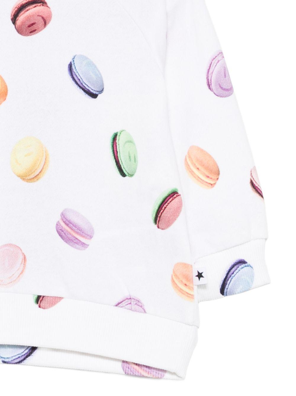 Felpa per neonati Molo bianca con stampa macaron 6S26J203 9571 MOLO KIDS 