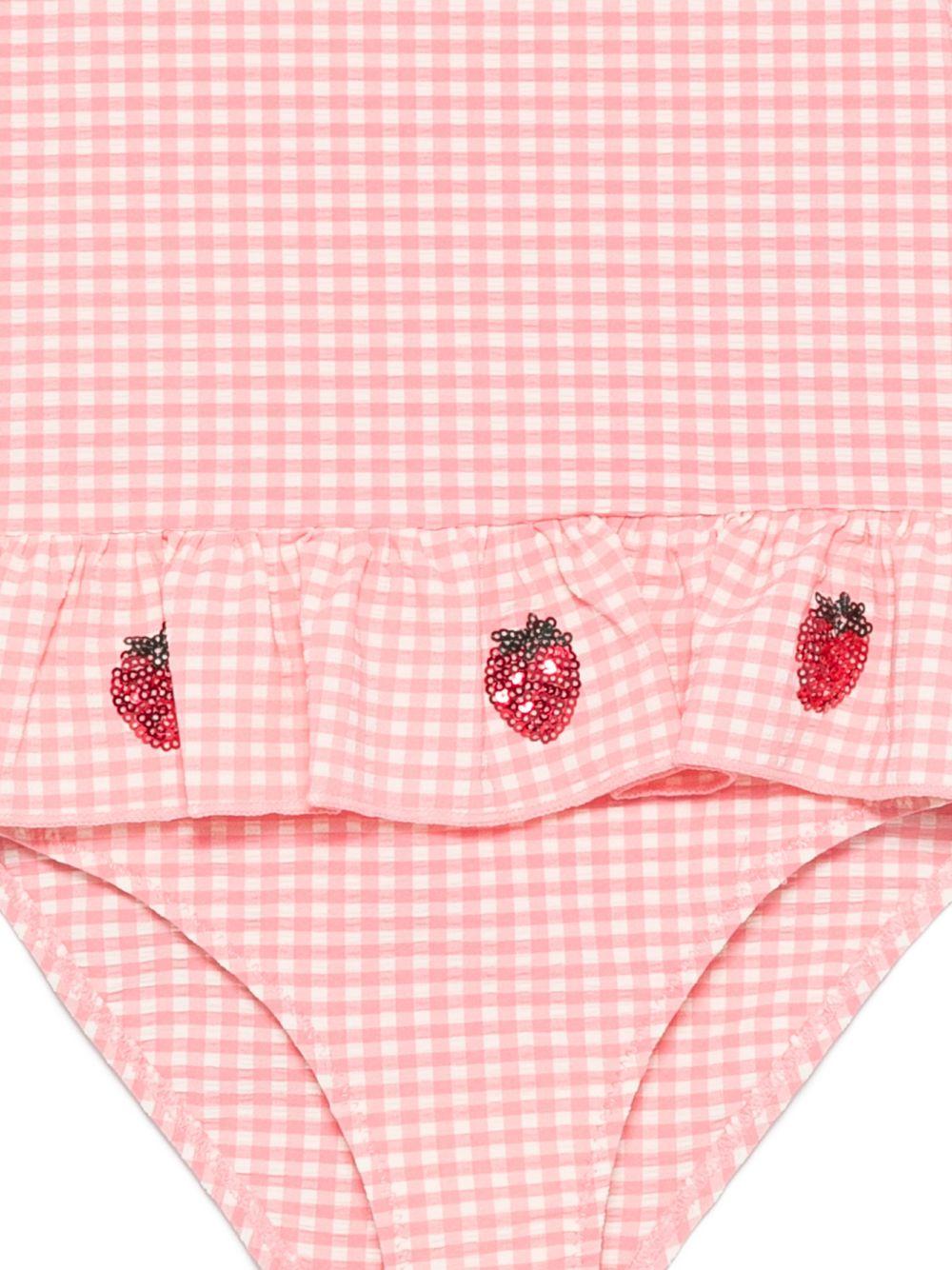 Costume intero per bambina Konges Sløjd rosa con decorazione fragole KS104790 PINK KONGES SLOJD KIDS 