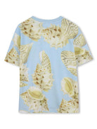 T-shirt con stampa conchiglie per bambino Givenchy Kids azzurro con trama jersey H30730 Z40 GIVENCHY KIDS 