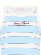 Top a righe per bambina MC2 Saint Barth Kids azzurro con motivo a righe BLUE002 02676L MC2 ST. BARTH KIDS 
