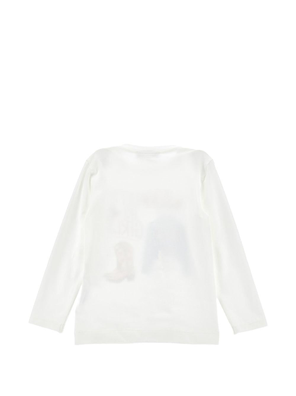 T-shirt per bambina Monnalisa Kids bianca con stampa grafica 11H613 8201 0001 MONNALISA KIDS 