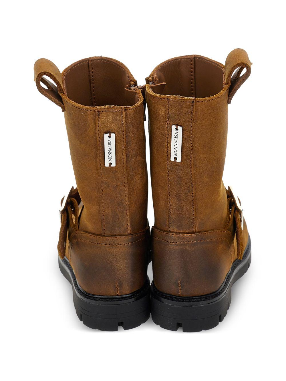 Stivaletto in pelle per bambina Monnalisa Kids marrone con fibbia 8CH016 8790 0006 MONNALISA KIDS 