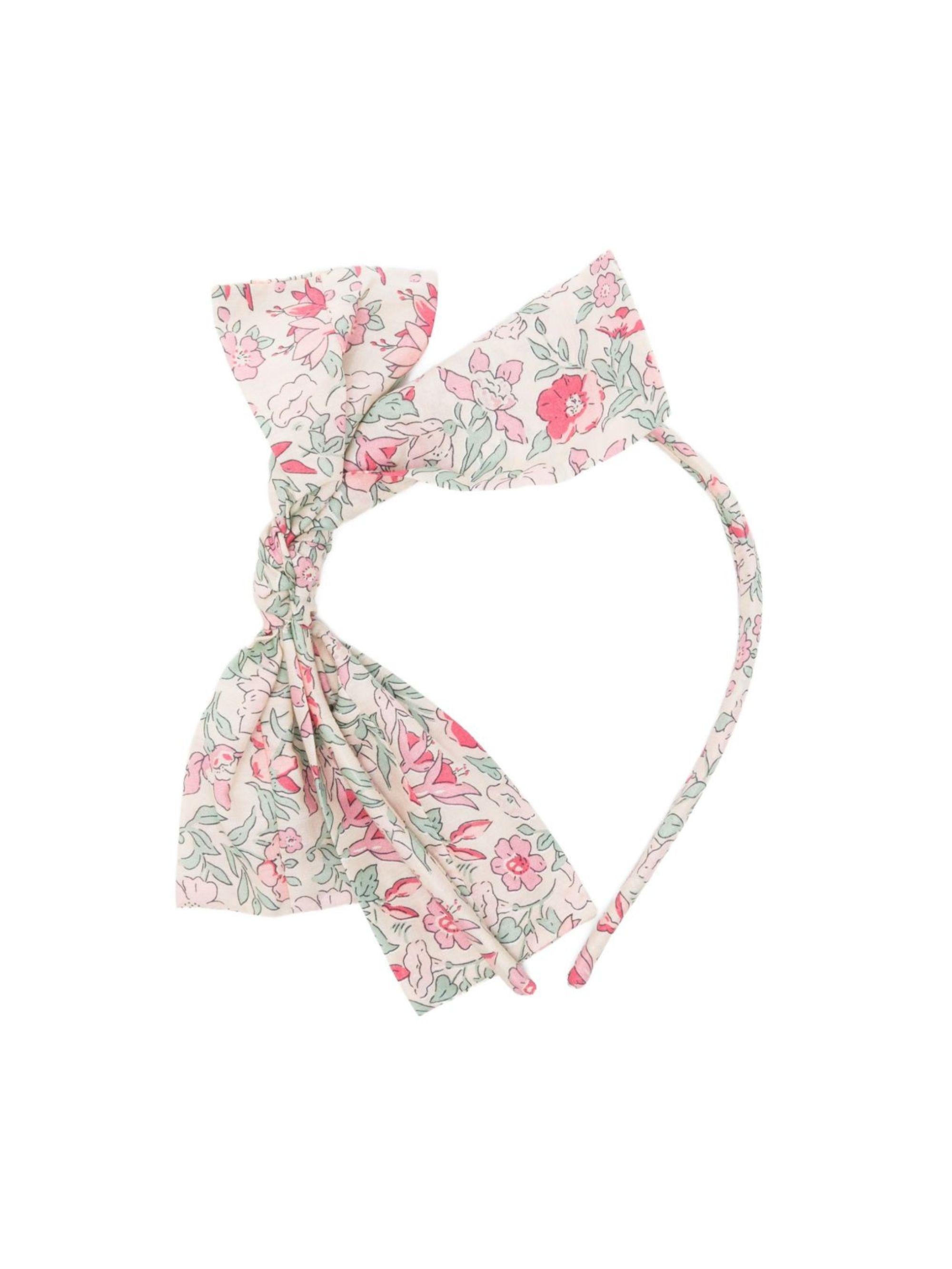 Cerchietto per capelli per bambina Bonpoint bianco con stampa floreale S06GHAW00014 528 BONPOINT KIDS 