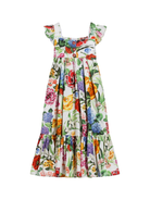 Abito per bambina Dolce & Gabbana Kids bianco con stampa a fiori L54DG1 HS5S5 HA5KU DOLCE & GABBANA KIDS 
