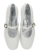Ballerine per bambina Monnalisa bianche in pelle scamosciata con fibbia 87G007 7707 0001 MONNALISA KIDS 
