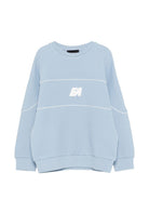 Felpa per bambino Emporio Armani Kids azzurra con logo sul davanti EB000999 AF20638 U9360 EMPORIO ARMANI KIDS 