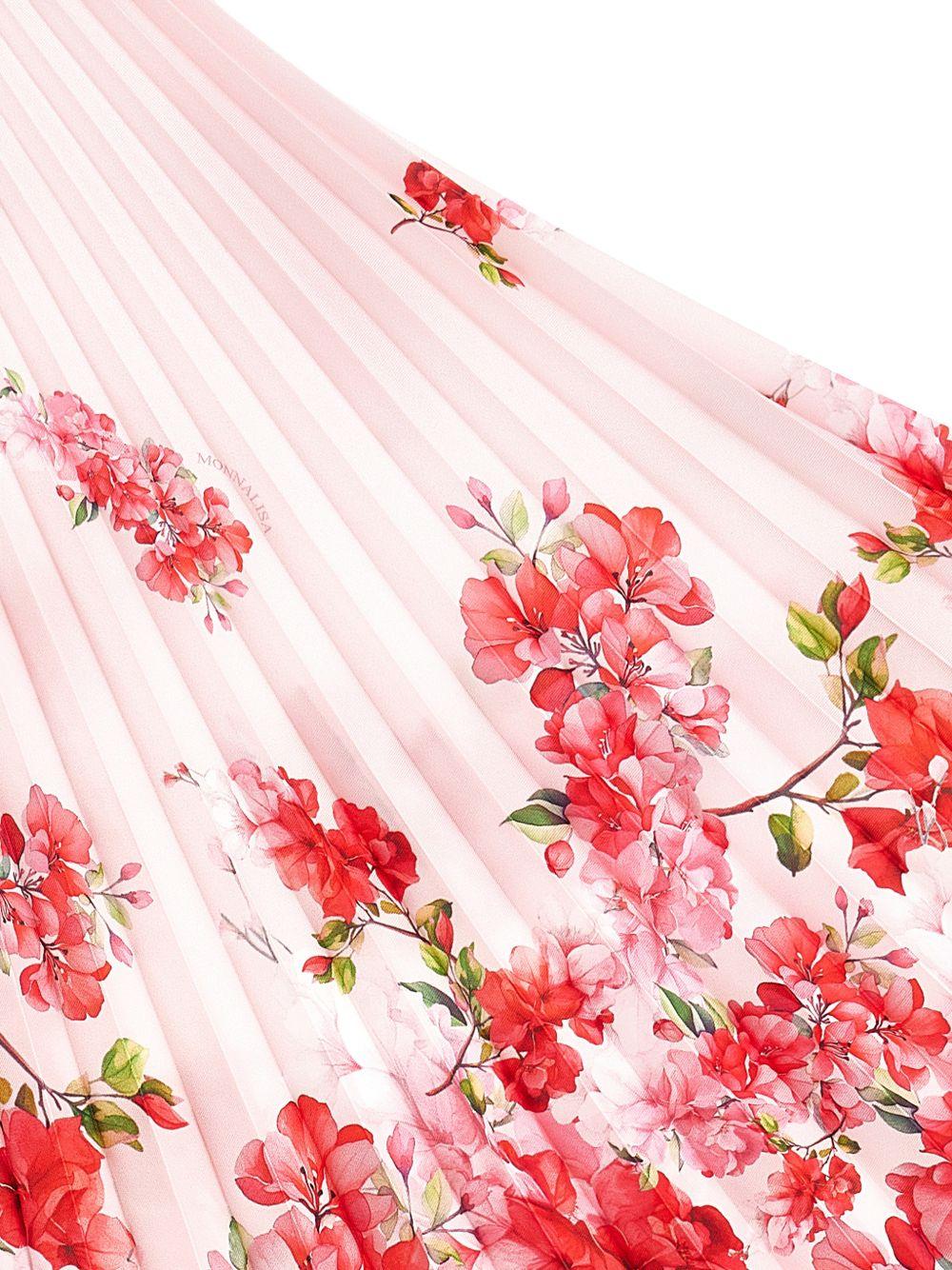Gonna per bambina Monnalisa rosa con stampa a fiori 71G705 7788 8444 MONNALISA KIDS 