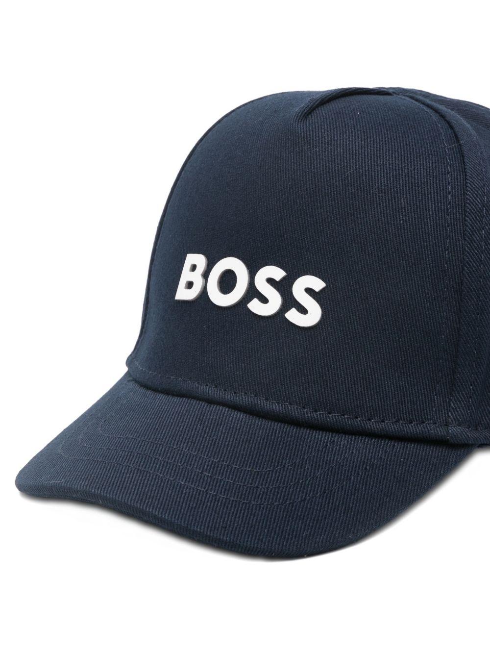 Cappello per neonato Boss Kids blu con logo sul davanti J53141 849 BOSS KIDS 