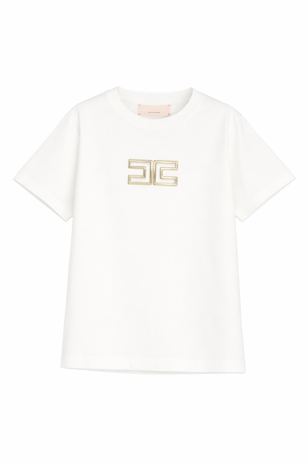 T-shirt per bambina Elisabetta Franchi La Mia Bambina bianca con dettaglio logo EFTS2610JE006 0115 ElISABETTA FRANCHI KIDS 