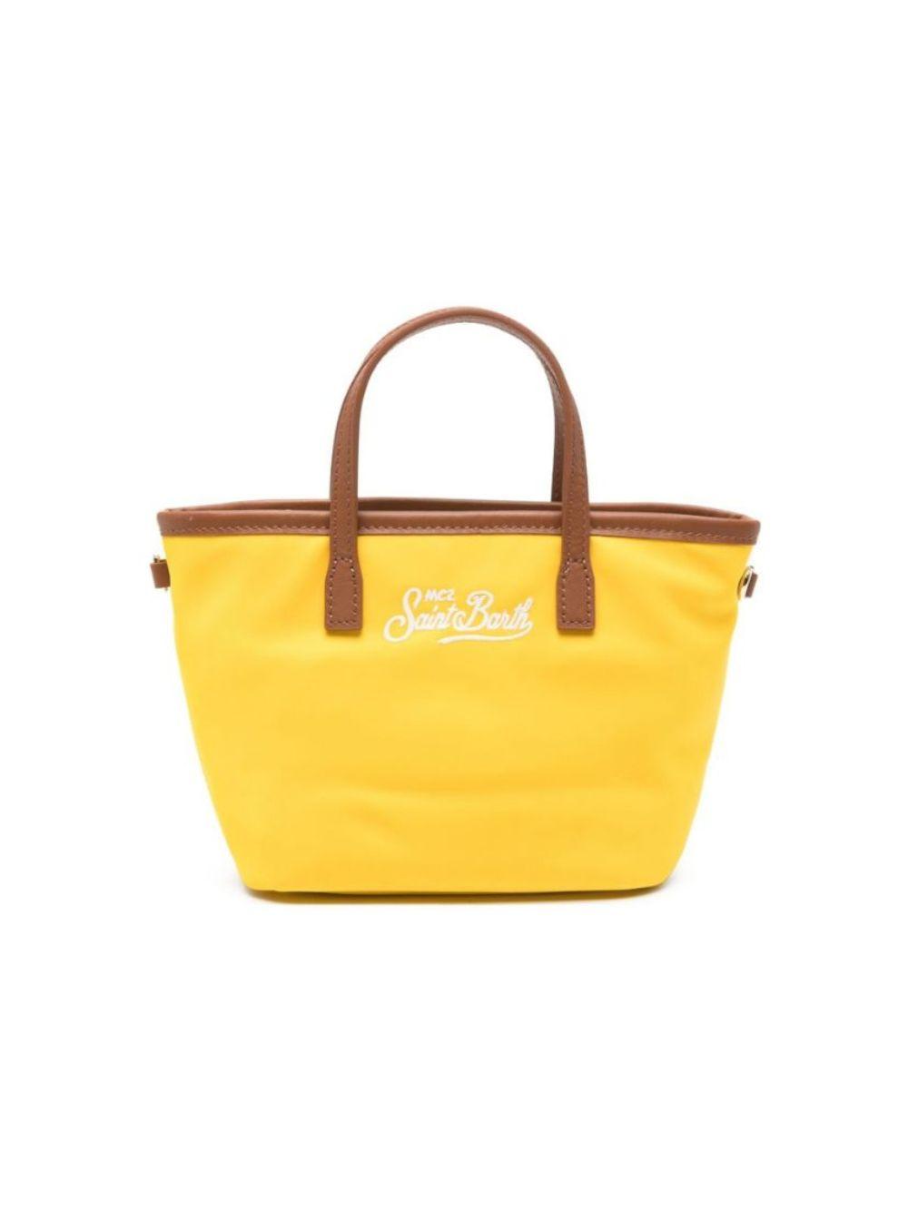 Borsa tote City mini MC2 Saint Barth giallo con mani in pelle CB0005 01824L MC2 ST. BARTH KIDS 