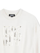 Felpa per bambina Dkny Kids bianca con stampa logo sul davanti D62615 519 DKNY KIDS 