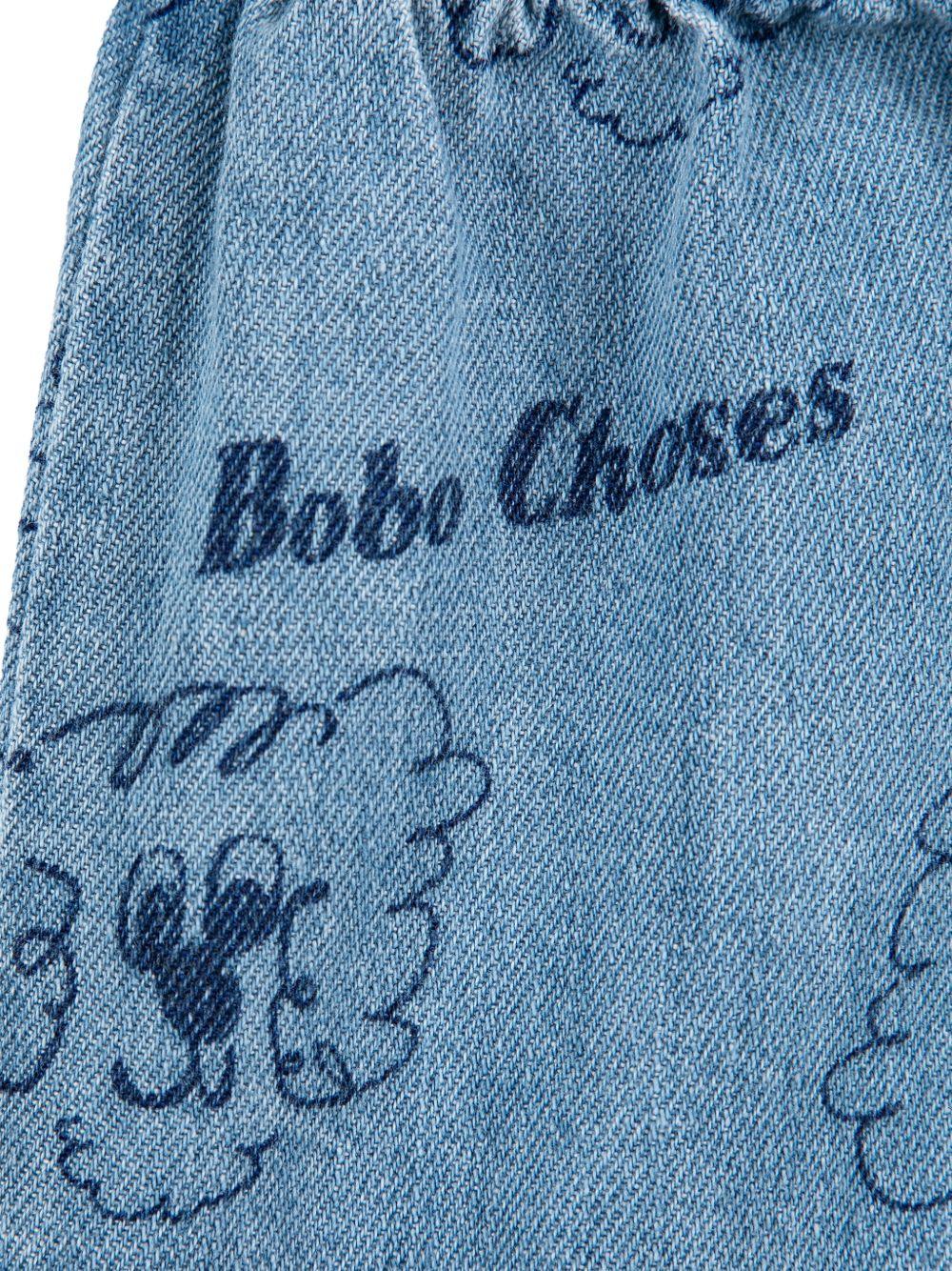 Shorts per neonato Bobo Choses denim con stampa grafica all-over B126AB057 461 BOBO CHOSES KIDS 