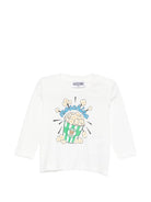 T-shirt per neonati Moschino Kids bianca con stampa grafica MUO01ELAA10 10063 MOSCHINO KIDS 