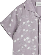 Camicia per bambino Mini Rodini viola con stampa all-over stelle 26220102 PURPLE MINI RODINI KIDS 