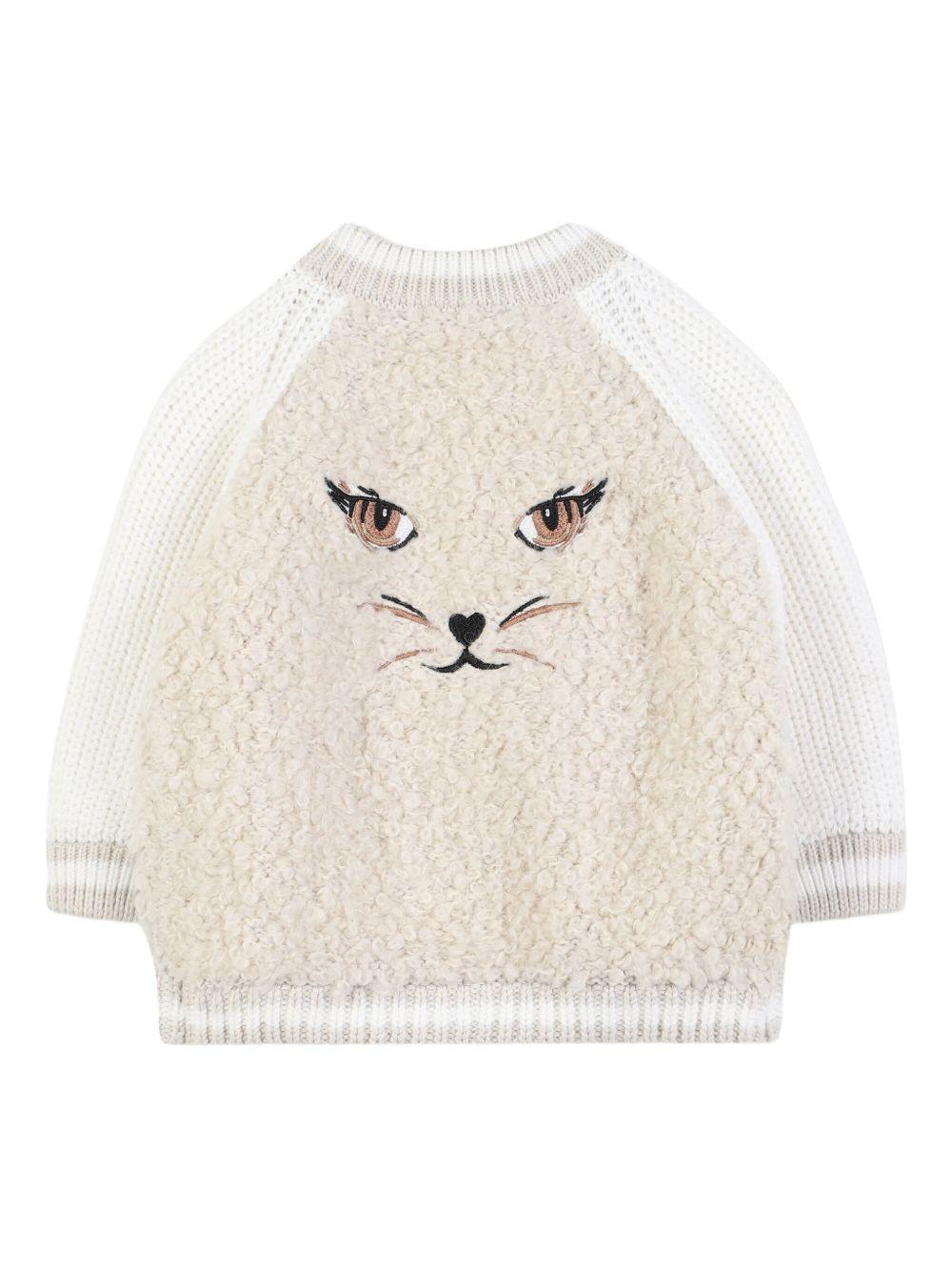 Cardigan per neonata Givenchy Kids beige con design ricamato H31022 184 GIVENCHY KIDS 