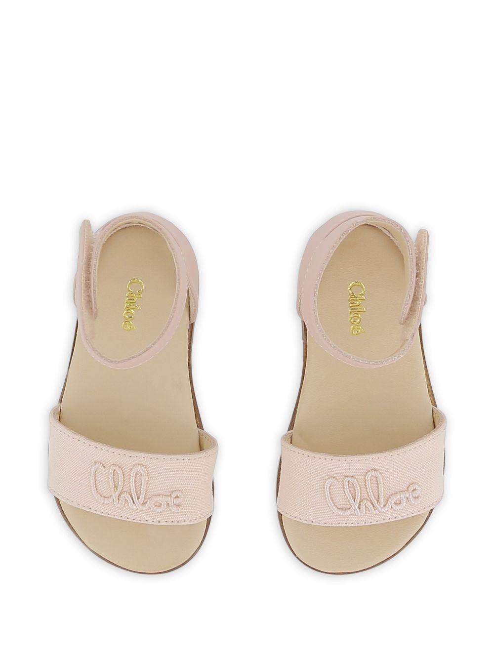 Sandali per bambina Chloé Kids rosa con ricamo C20917 46J CHLOE' KIDS 