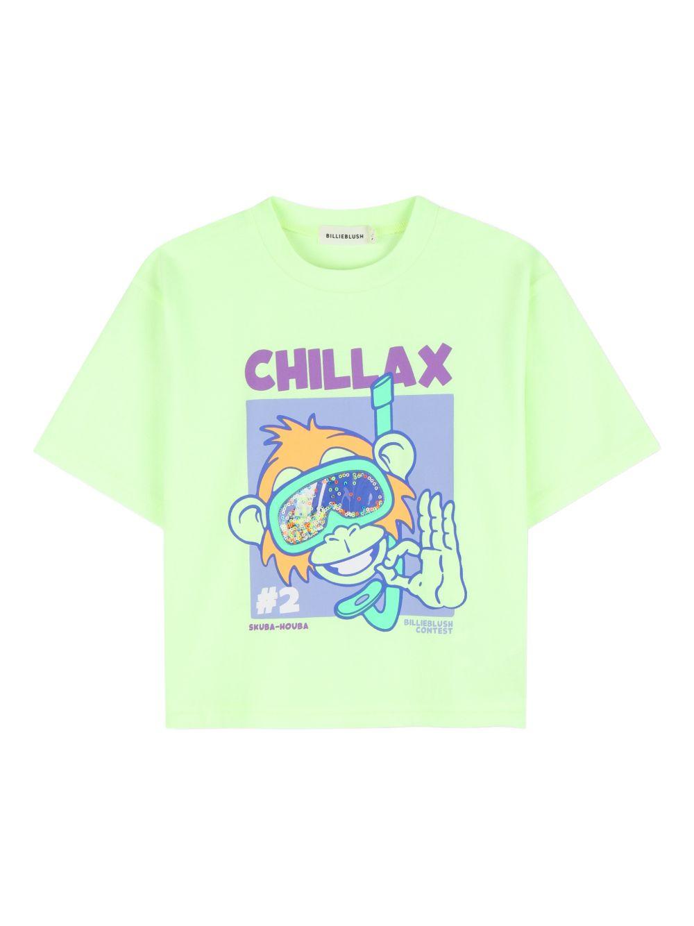 T-shirt per bambino Billieblush verde con stampa grafica U21697 552 BILLIEBLUSH KIDS 