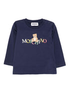 T-shirt per neonato Moschino Kids blu con motivo Teddy MWO00RLAA10 40016 MOSCHINO KIDS 