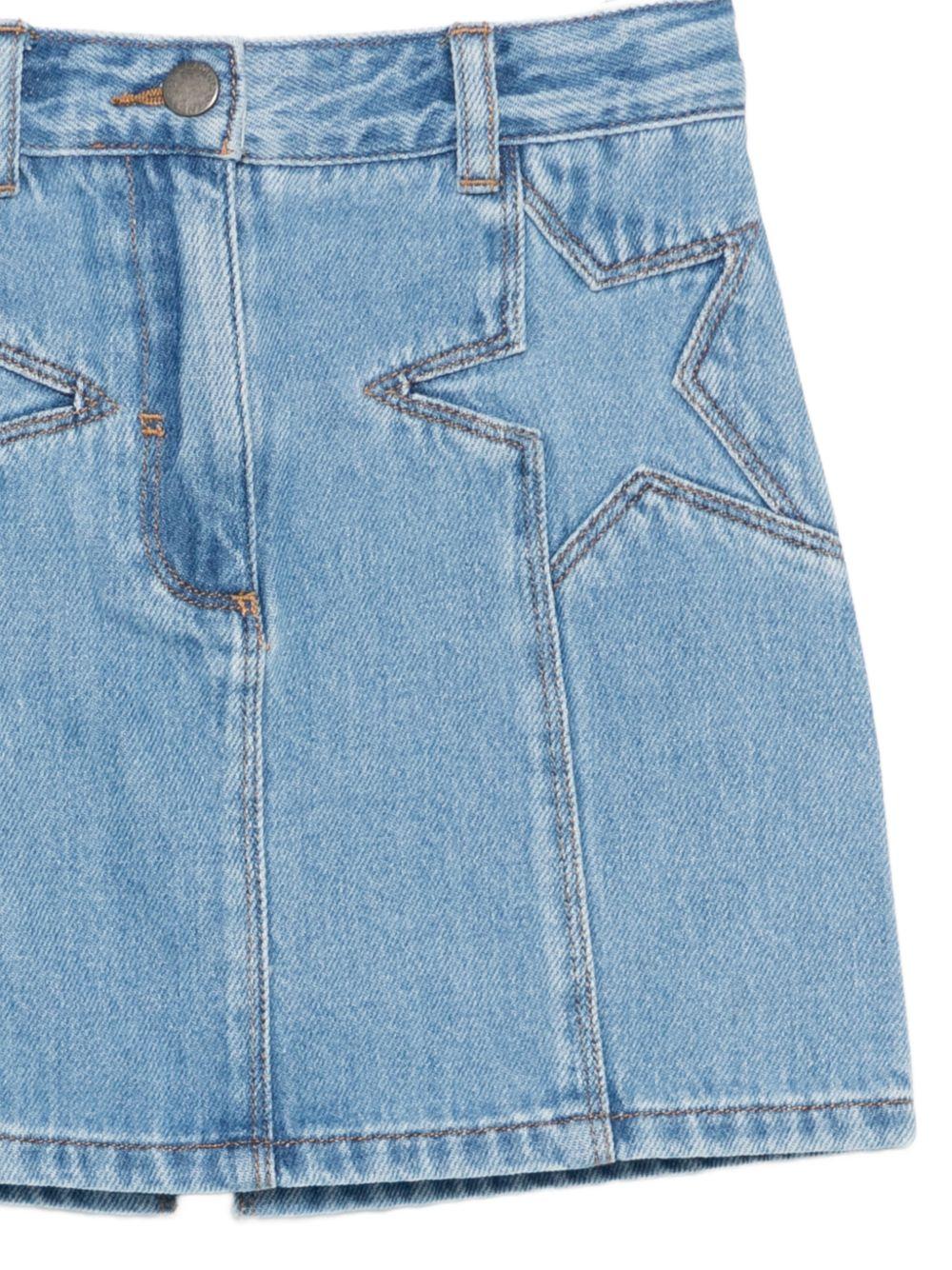 Gonna per bambina Stella McCartney Kids in denim con dettagli stelle TY7B31 Z0746 601 STELLA McCARTNEY KIDS 