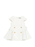 Abito per neonata Balmain Kids bianco con dettagli arricciati BY1161 P0484 100 BALMAIN KIDS 