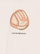 T-shirt per bambino Emporio Armani Kids beige con stampa grafica sul davanti EB001344 AF14503 U1156 EMPORIO ARMANI KIDS 