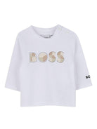 T-shirt per neonato Boss Kids bianca con maniche a 3/4 J52514 10P BOSS KIDS 