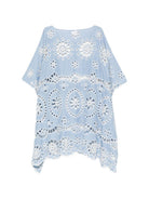 Caftano per donna MC2 Saint Barth azzurro in pizzo sangallo IRI0001 08926L MC2 ST. BARTH 