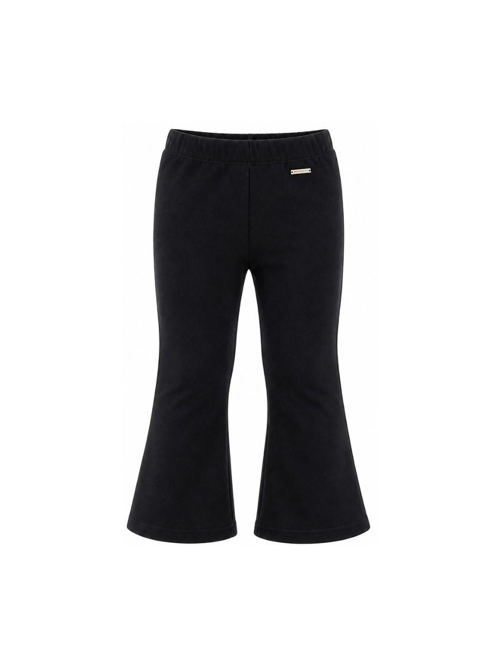 Pantaloni svasati per bambina Monnalisa Kids blu con placca logo 17H403 8220 0056 MONNALISA KIDS 