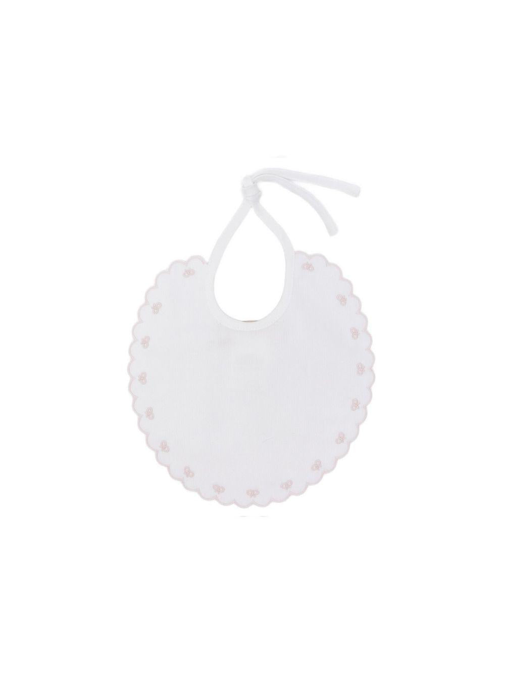 Bavaglino per neonata La Stupenderia bianco con bordo smerlato 2TBBV50 P01PIN LA STUPENDERIA 