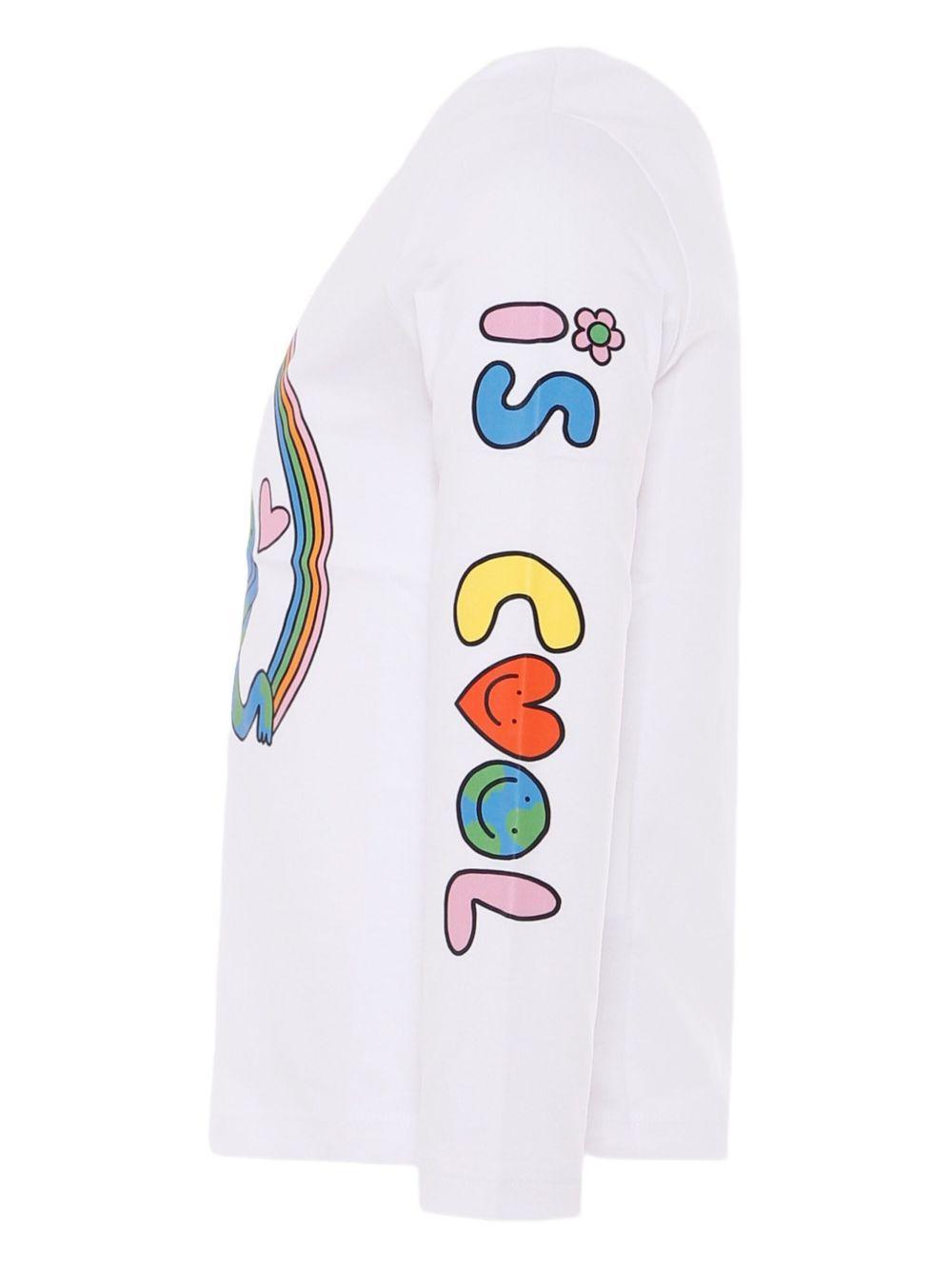 T-shirt per bambini Stella McCartney Kids bianco con stampa grafica TX8A00 Z0434 100 STELLA McCARTNEY KIDS 