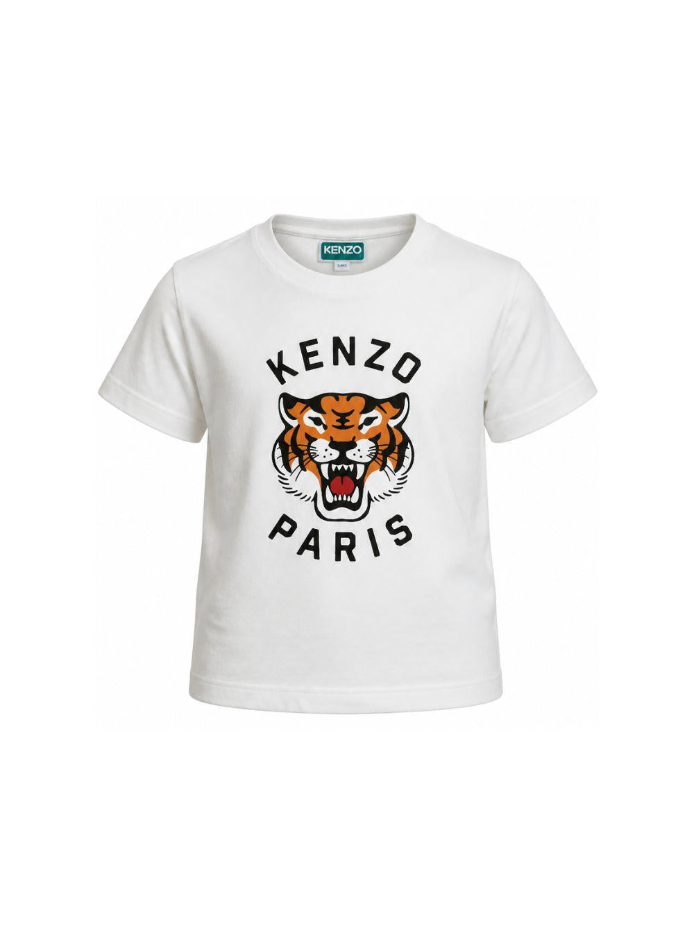 T-shirt per bambino Kenzo Kids bianca con stampa grafica K62051 117 KENZO KIDS 