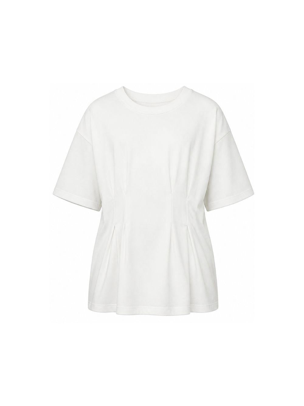 T-shirt per bambina Douuod Kids bianca con dettagli arricciati DY8A21 Z3708 101 DOUUOD KIDS 