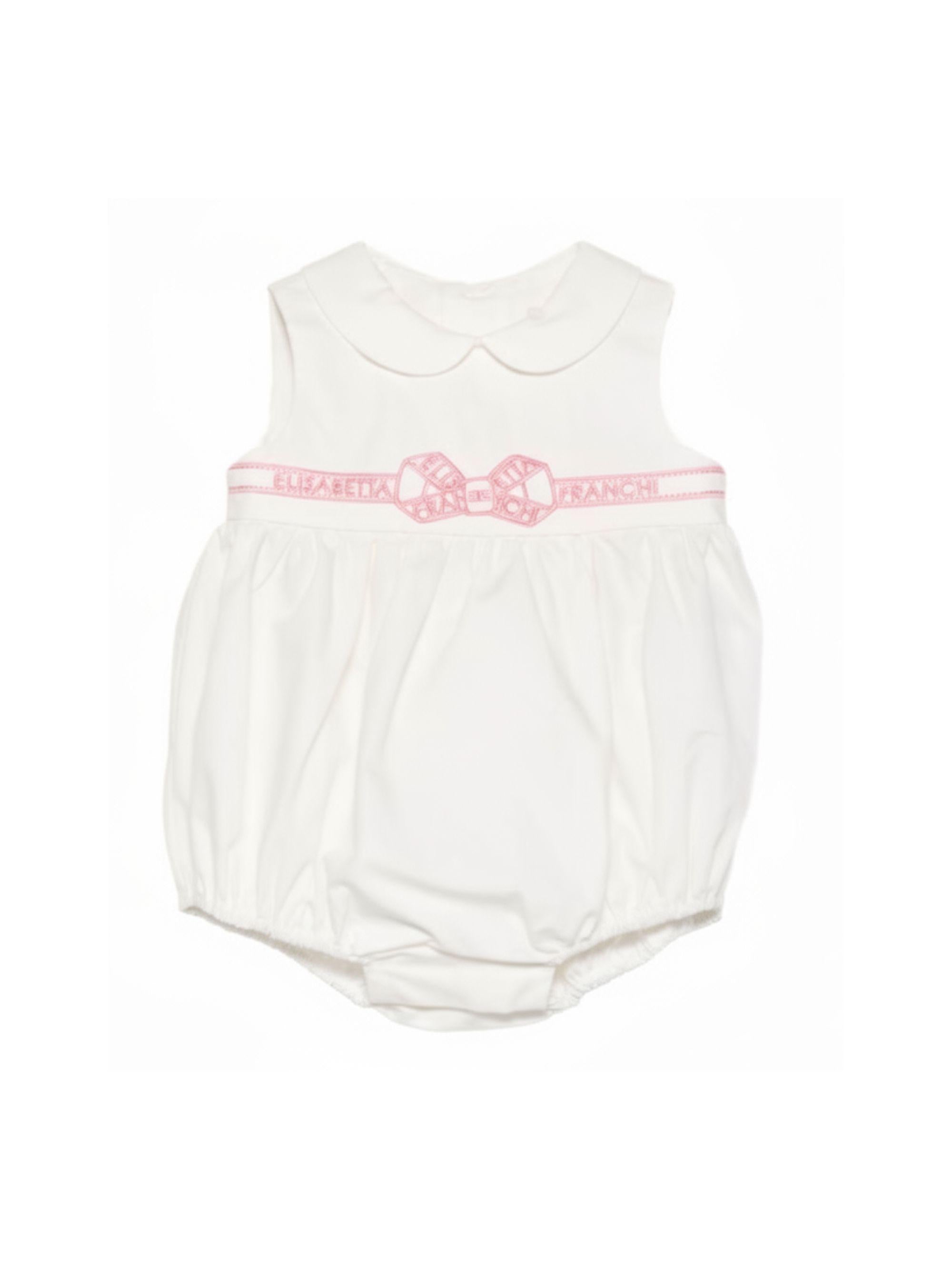 Tutina per neonata Elisabetta Franchi La mia Bambina bianca con colletto Peter Pan ENPG0540CA235 0285 ElISABETTA FRANCHI 