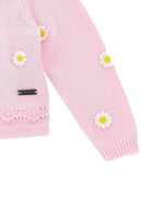 Cardigan per neonata Monnalisa rosa con decorazione con margherite 39G800 7040 0090 MONNALISA KIDS 